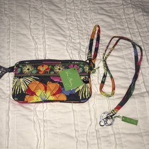 Vera Bradley Wristlet and Lanyard - Jazzy Blooms